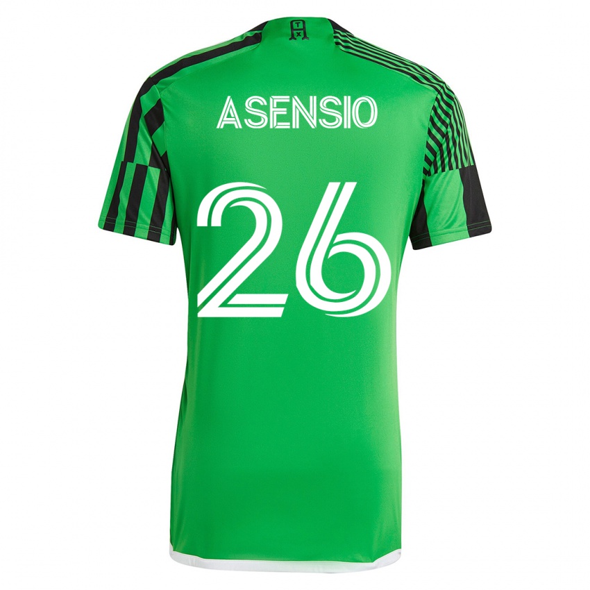 Hombre Camiseta Charlie Asensio #26 Verde Negro 1ª Equipación 2023/24 La Camisa