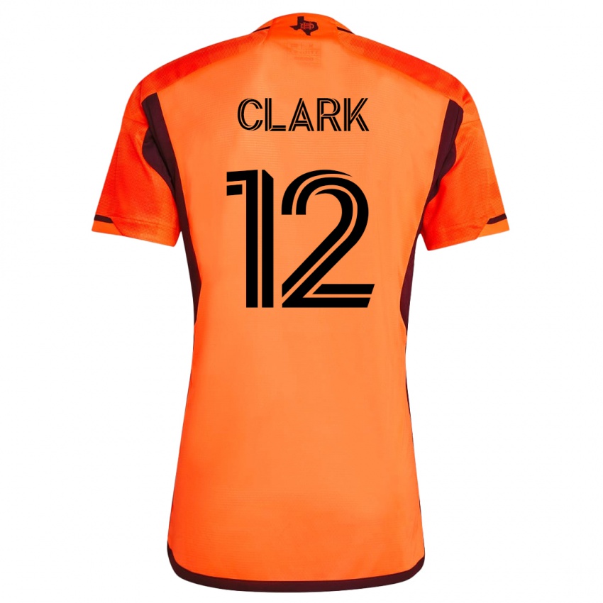 Hombre Camiseta Steve Clark #12 Naranja 1ª Equipación 2023/24 La Camisa