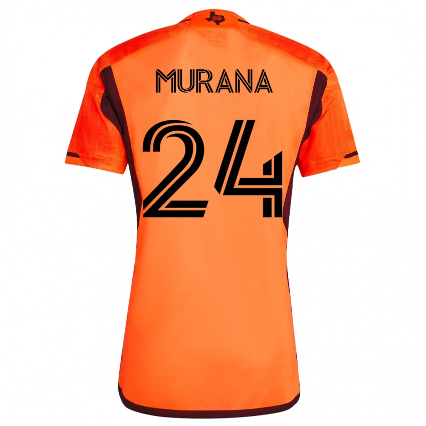 Hombre Camiseta Mujeeb Murana #24 Naranja 1ª Equipación 2023/24 La Camisa