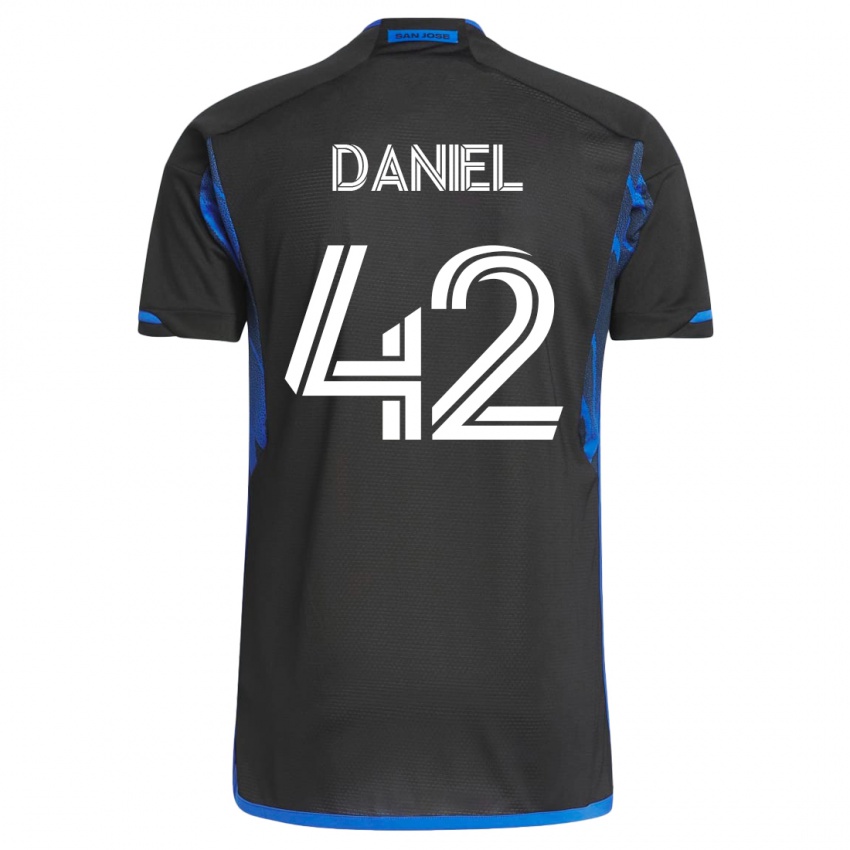 Hombre Camiseta Daniel #42 Azul Negro 1ª Equipación 2023/24 La Camisa