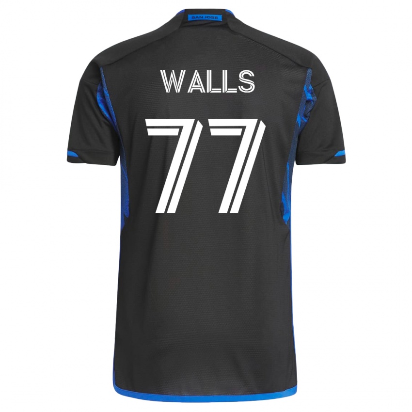 Hombre Camiseta Casey Walls #77 Azul Negro 1ª Equipación 2023/24 La Camisa