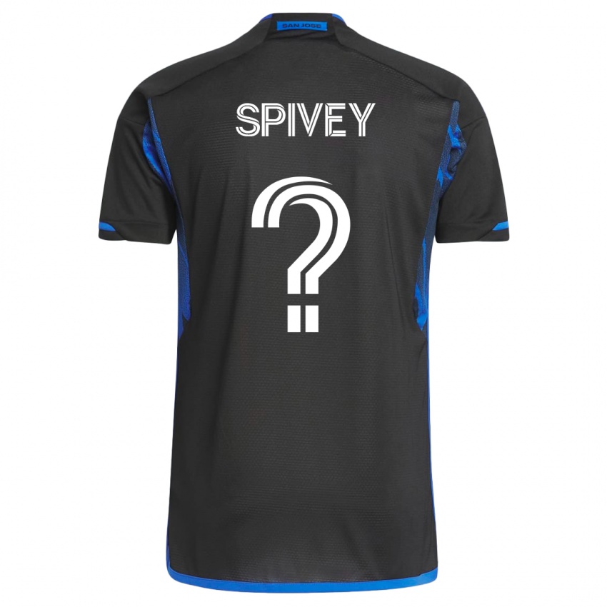 Hombre Camiseta Kaedren Spivey #0 Azul Negro 1ª Equipación 2023/24 La Camisa