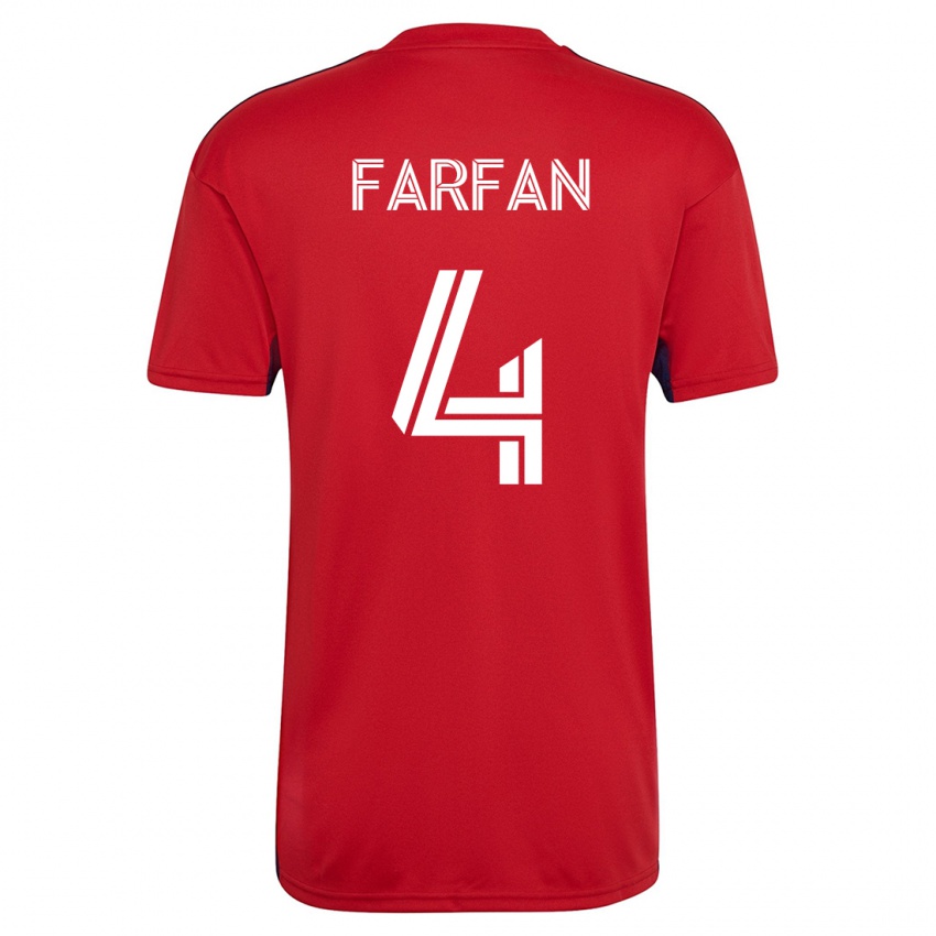 Hombre Camiseta Marco Farfán #4 Rojo 1ª Equipación 2023/24 La Camisa