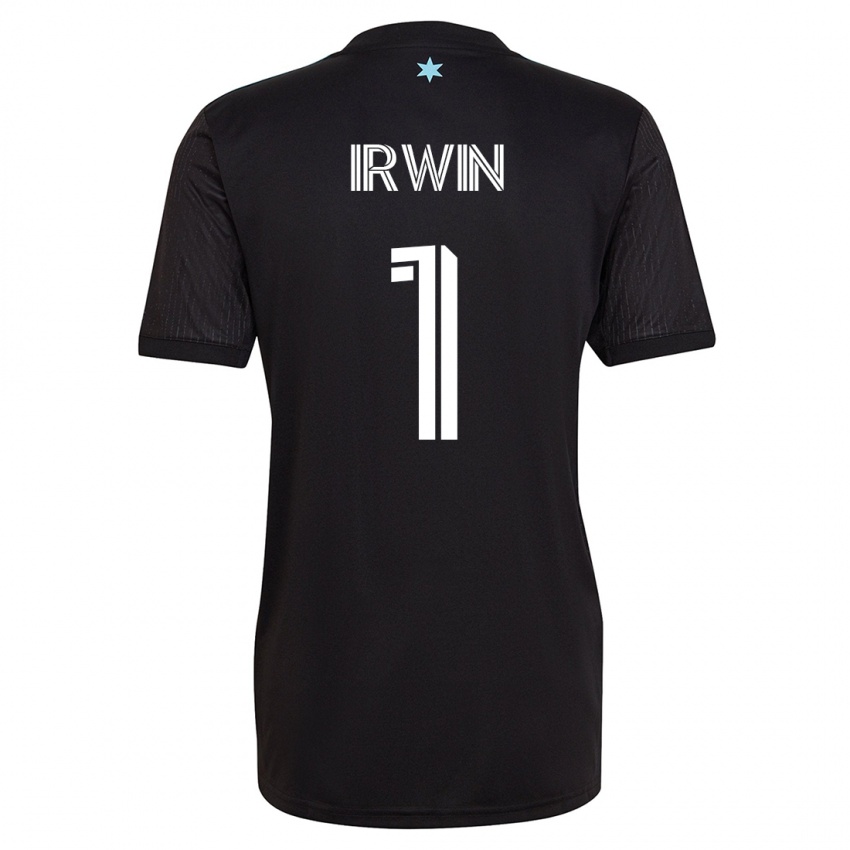 Hombre Camiseta Clint Irwin #1 Negro 1ª Equipación 2023/24 La Camisa