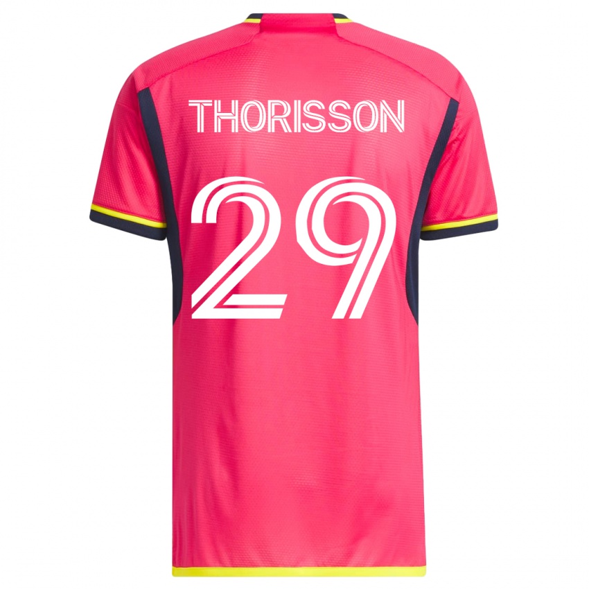 Hombre Camiseta Nökkvi Thórisson #29 Rosa 1ª Equipación 2023/24 La Camisa