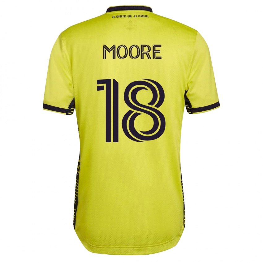 Hombre Camiseta Shaq Moore #18 Amarillo 1ª Equipación 2023/24 La Camisa