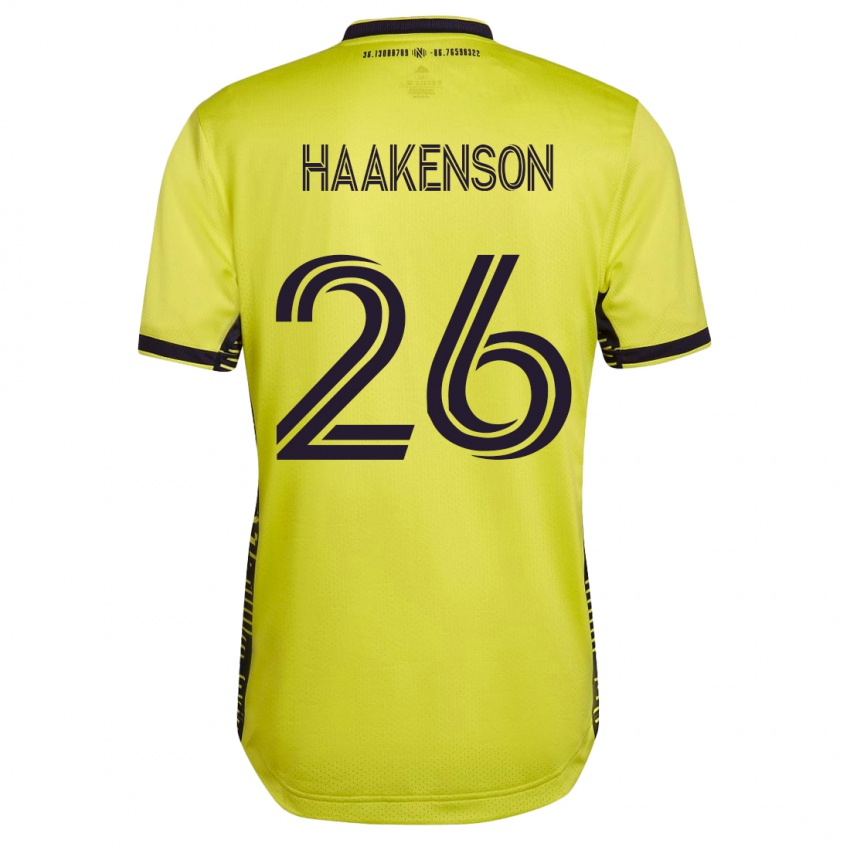 Hombre Camiseta Luke Haakenson #26 Amarillo 1ª Equipación 2023/24 La Camisa