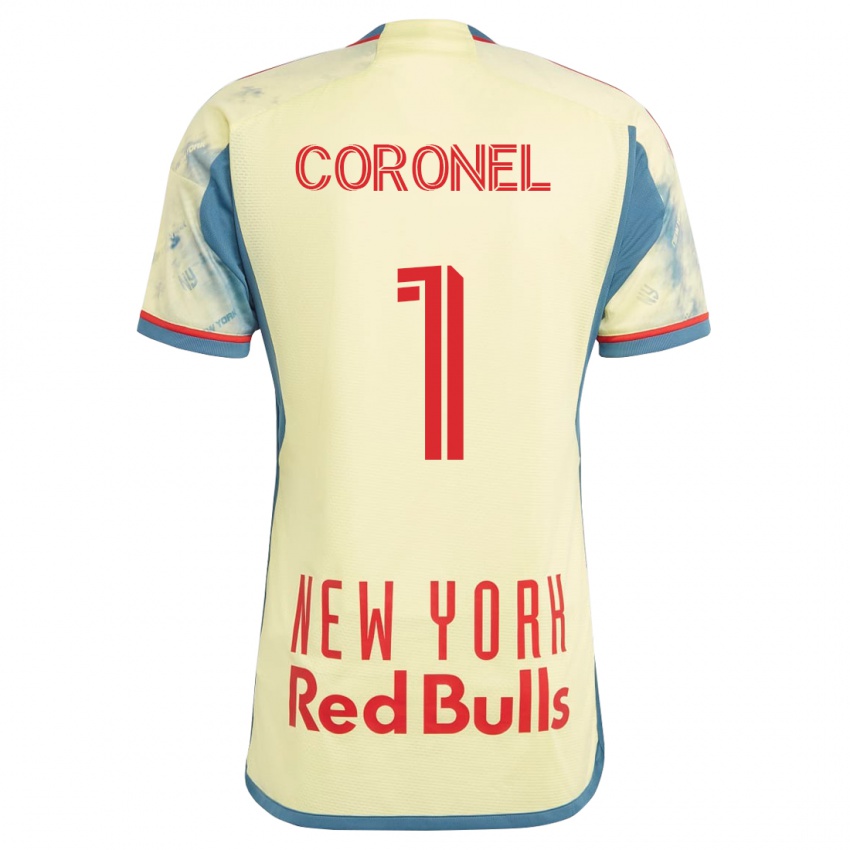 Hombre Camiseta Carlos Coronel #1 Amarillo 1ª Equipación 2023/24 La Camisa