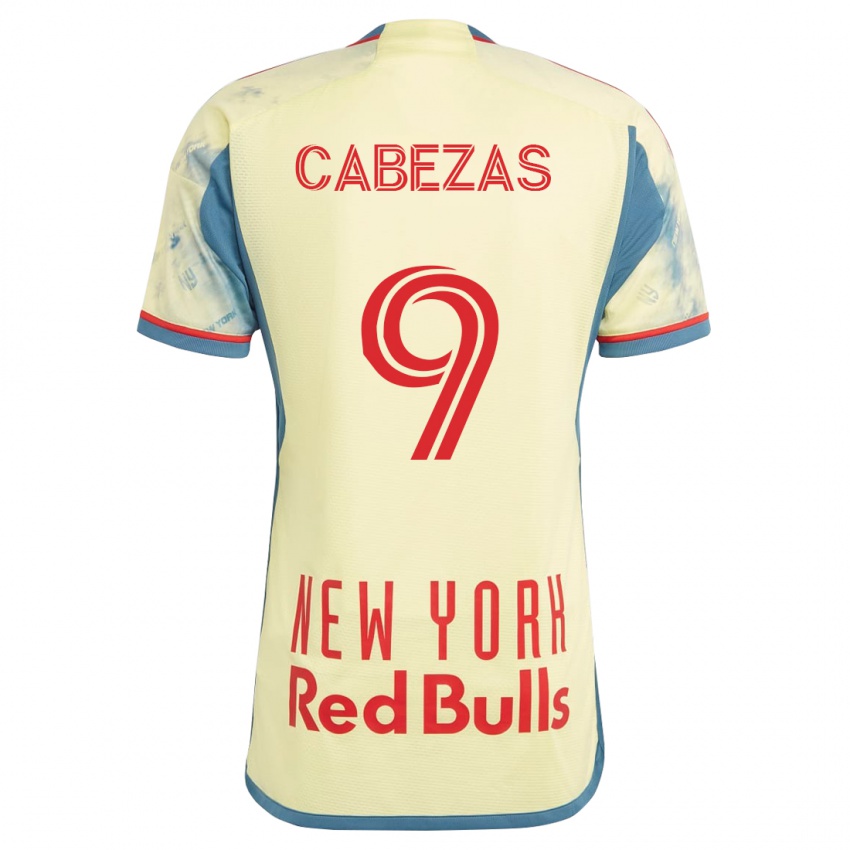 Hombre Camiseta Jorge Cabezas #9 Amarillo 1ª Equipación 2023/24 La Camisa