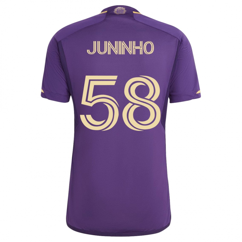 Hombre Camiseta Juninho #58 Violeta 1ª Equipación 2023/24 La Camisa