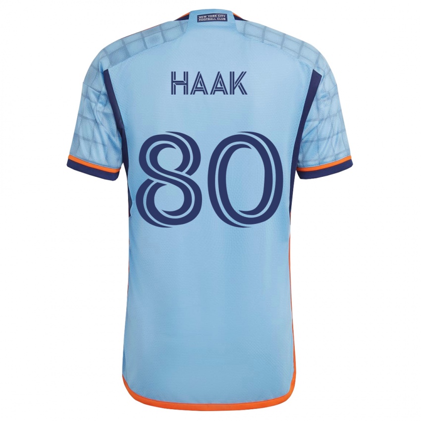 Hombre Camiseta Justin Haak #80 Azul 1ª Equipación 2023/24 La Camisa