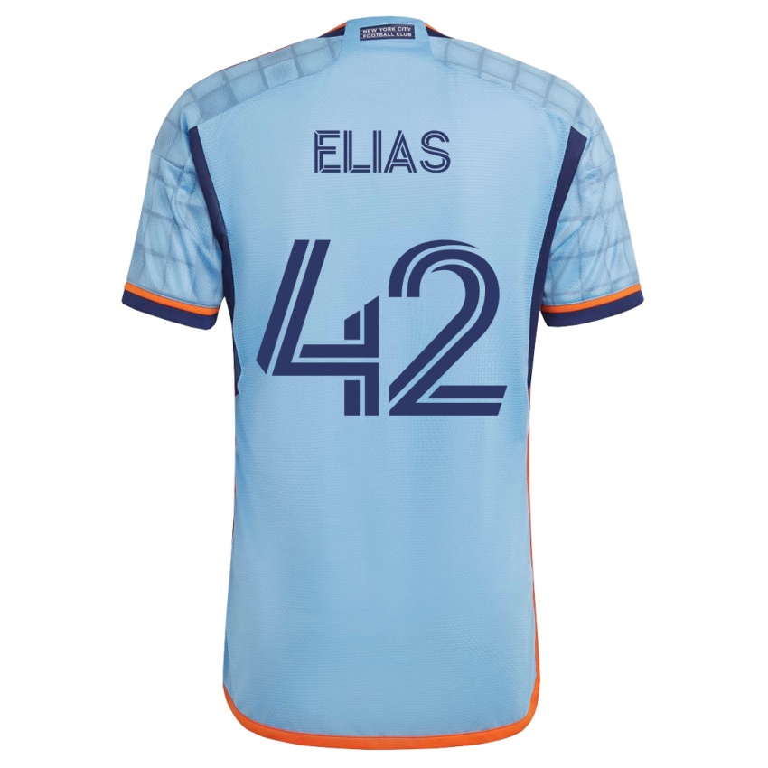 Hombre Camiseta Piero Elias #42 Azul 1ª Equipación 2023/24 La Camisa