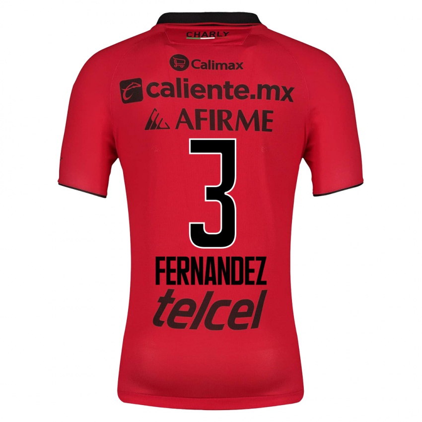 Hombre Camiseta Rafael Fernández #3 Rojo 1ª Equipación 2023/24 La Camisa