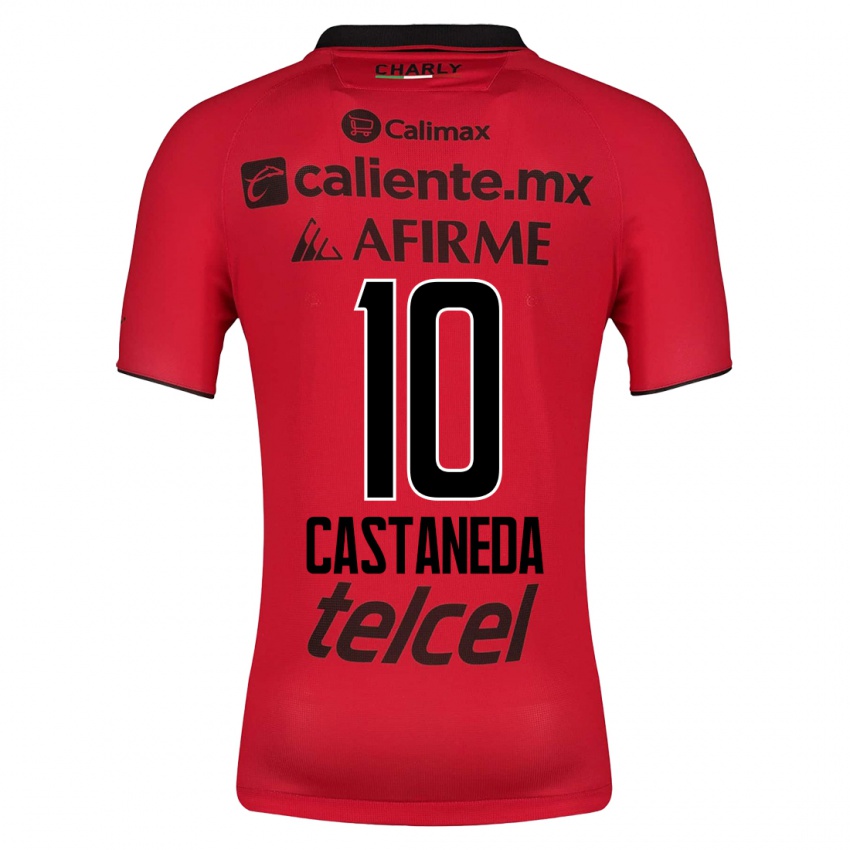 Hombre Camiseta Kevin Castañeda #10 Rojo 1ª Equipación 2023/24 La Camisa