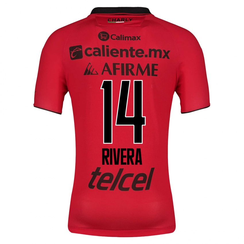 Hombre Camiseta Christian Rivera #14 Rojo 1ª Equipación 2023/24 La Camisa