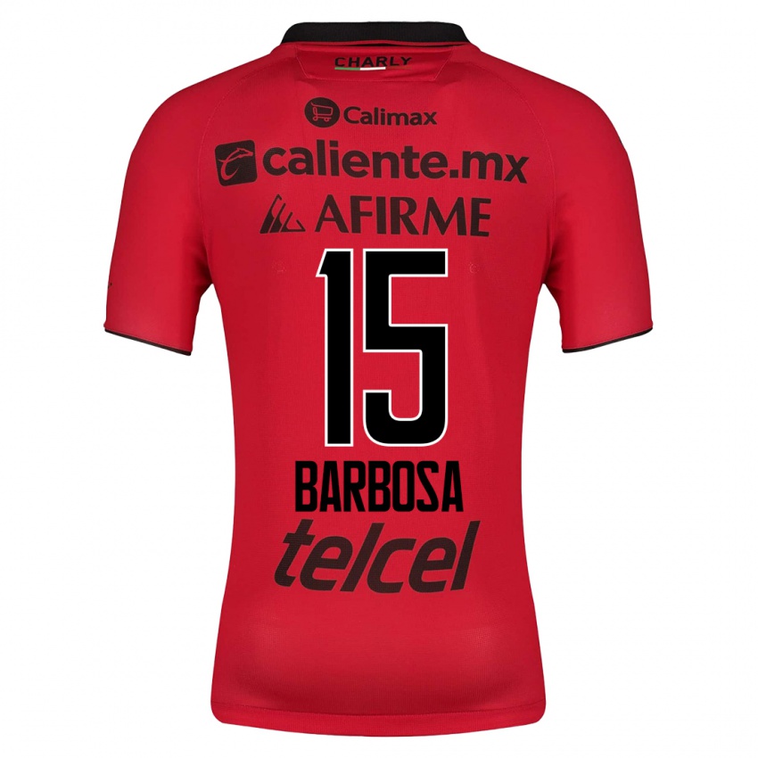 Hombre Camiseta Diego Barbosa #15 Rojo 1ª Equipación 2023/24 La Camisa
