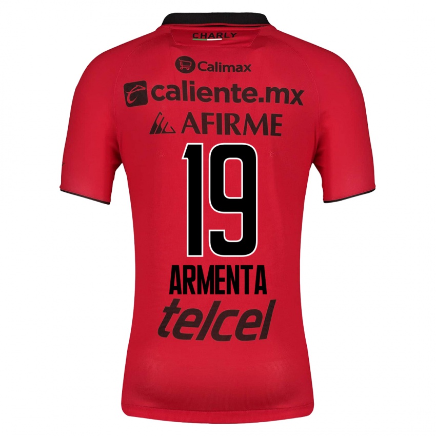 Hombre Camiseta Eduardo Armenta #19 Rojo 1ª Equipación 2023/24 La Camisa
