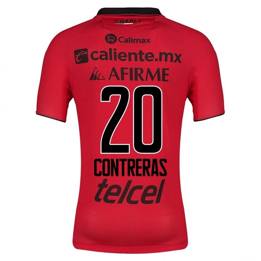 Hombre Camiseta Francisco Contreras #20 Rojo 1ª Equipación 2023/24 La Camisa