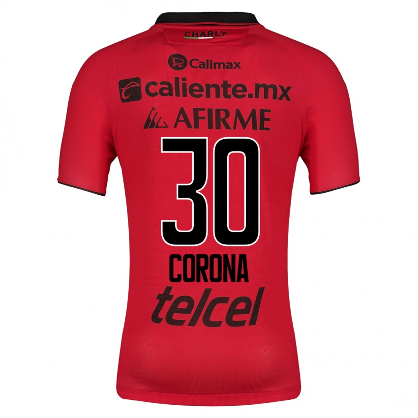 Hombre Camiseta Jesús Corona #30 Rojo 1ª Equipación 2023/24 La Camisa