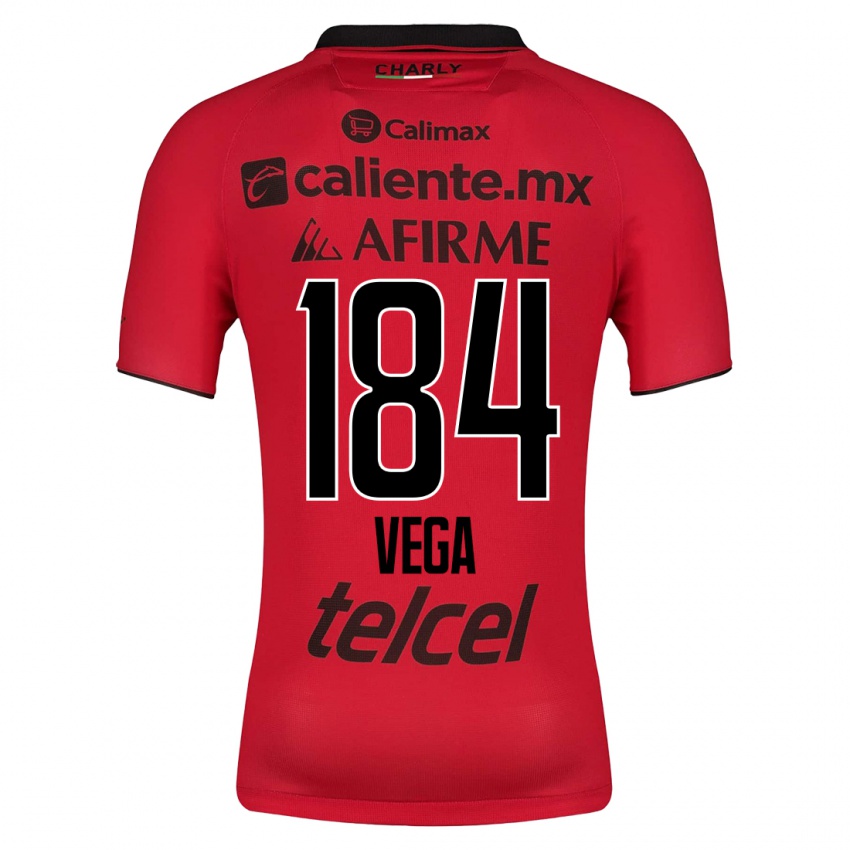 Hombre Camiseta Daniel Vega #184 Rojo 1ª Equipación 2023/24 La Camisa