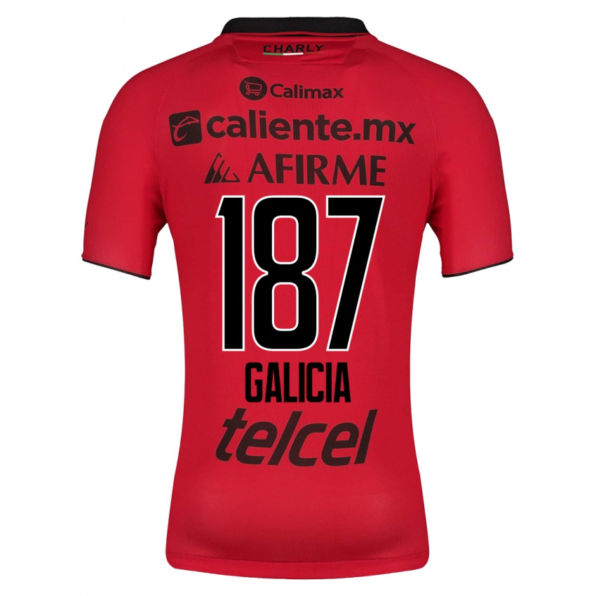 Hombre Camiseta Carlos Galicia #187 Rojo 1ª Equipación 2023/24 La Camisa