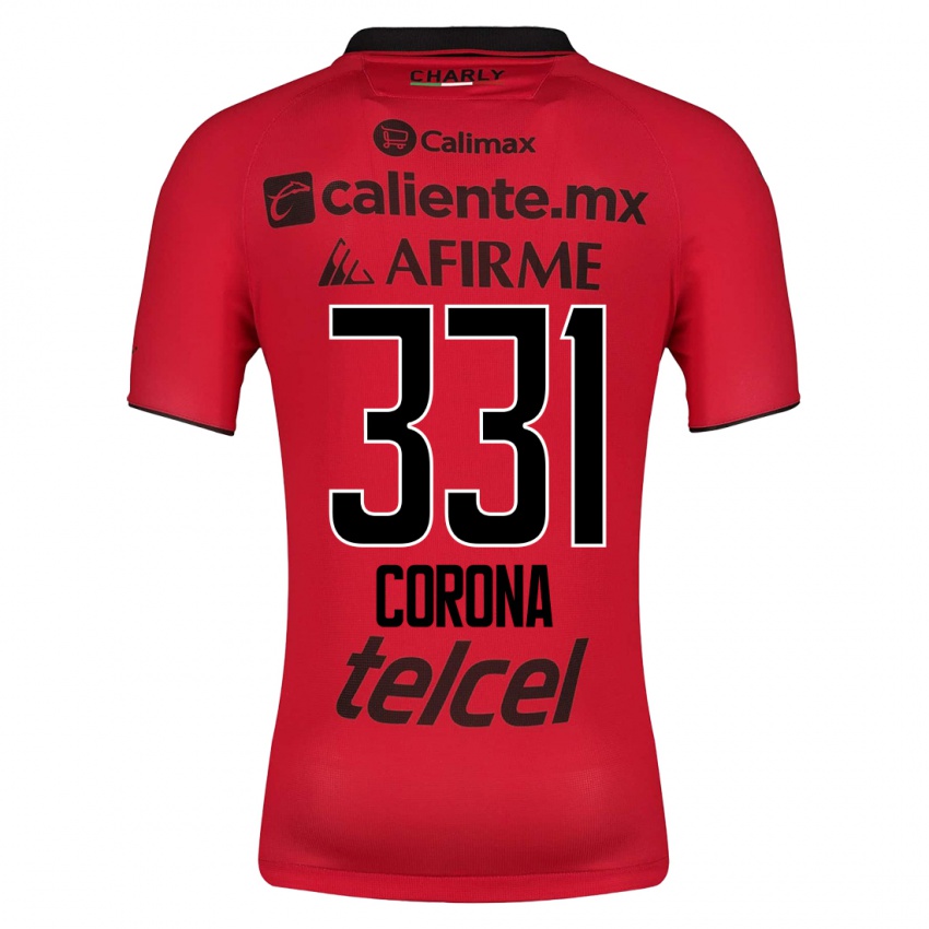 Hombre Camiseta José Corona #331 Rojo 1ª Equipación 2023/24 La Camisa