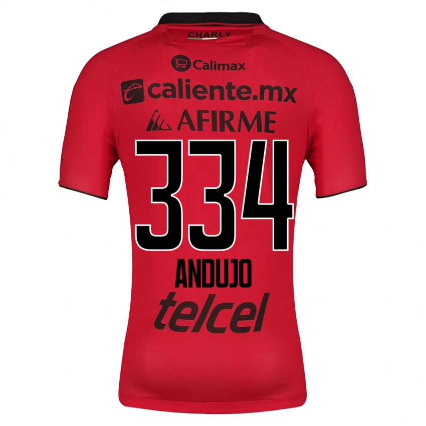 Hombre Camiseta Favio Andujo #334 Rojo 1ª Equipación 2023/24 La Camisa