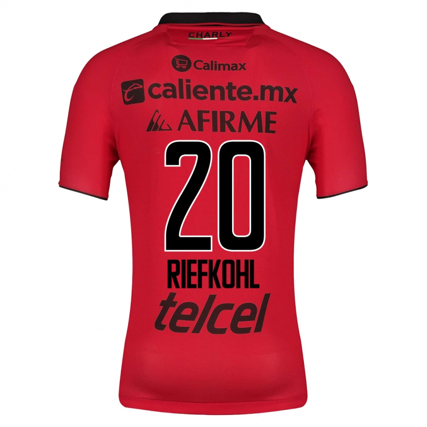 Hombre Camiseta Luciana Riefkohl #20 Rojo 1ª Equipación 2023/24 La Camisa