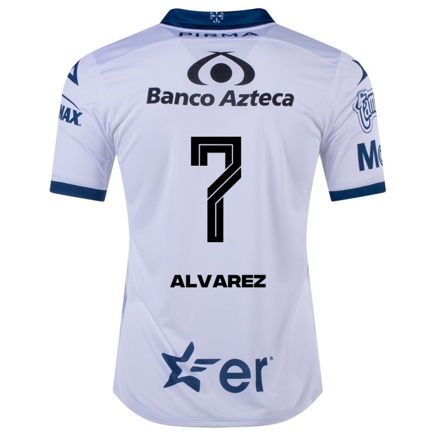Hombre Camiseta Daniel Álvarez #7 Blanco 1ª Equipación 2023/24 La Camisa
