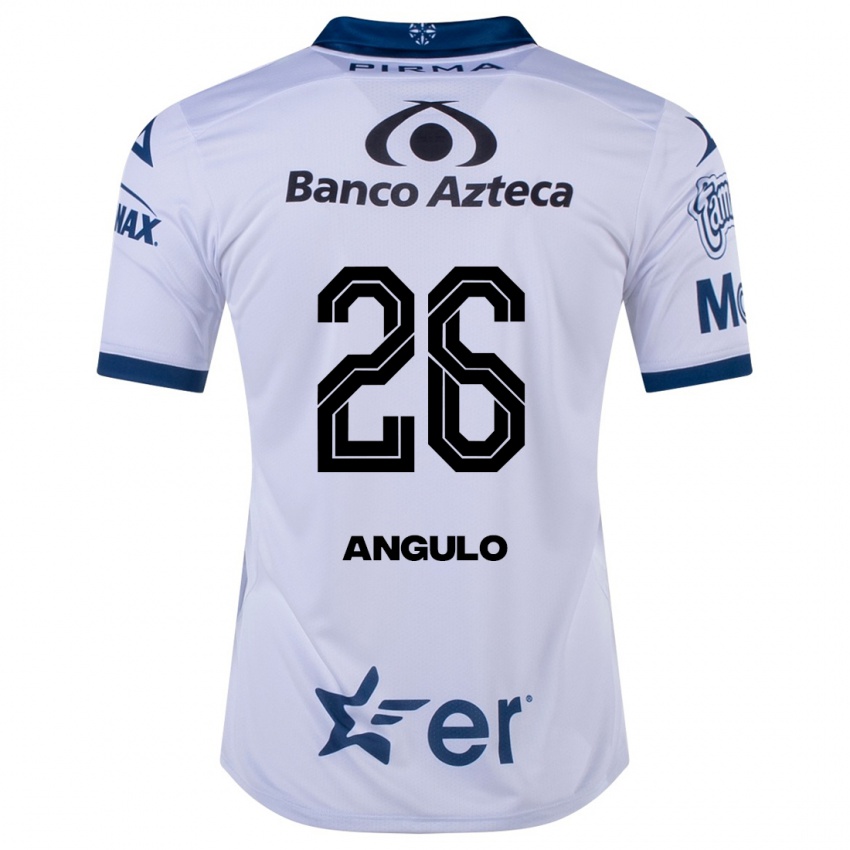 Hombre Camiseta Brayan Angulo #26 Blanco 1ª Equipación 2023/24 La Camisa