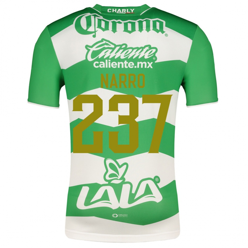 Hombre Camiseta Ernesto Narro #237 Verde 1ª Equipación 2023/24 La Camisa