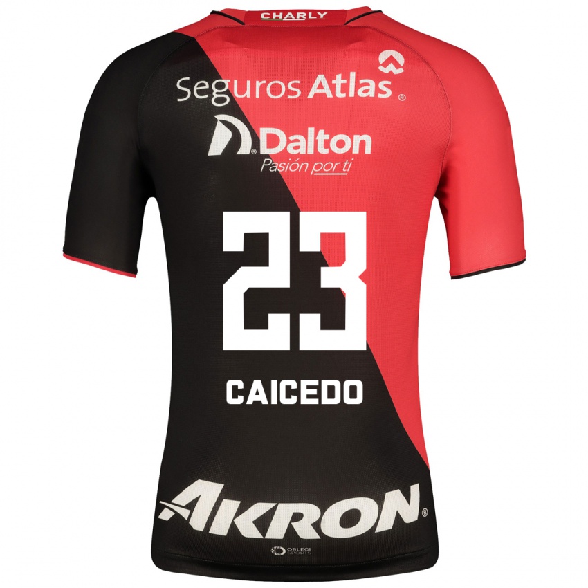 Hombre Camiseta Jordy Caicedo #23 Negro 1ª Equipación 2023/24 La Camisa