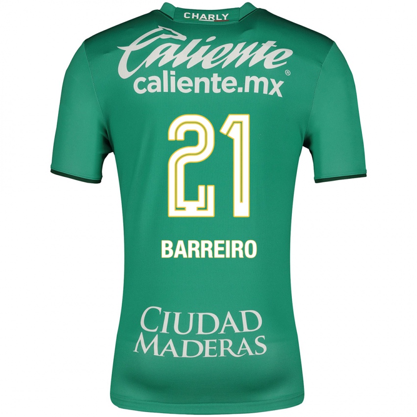 Hombre Camiseta Stiven Barreiro #21 Verde 1ª Equipación 2023/24 La Camisa
