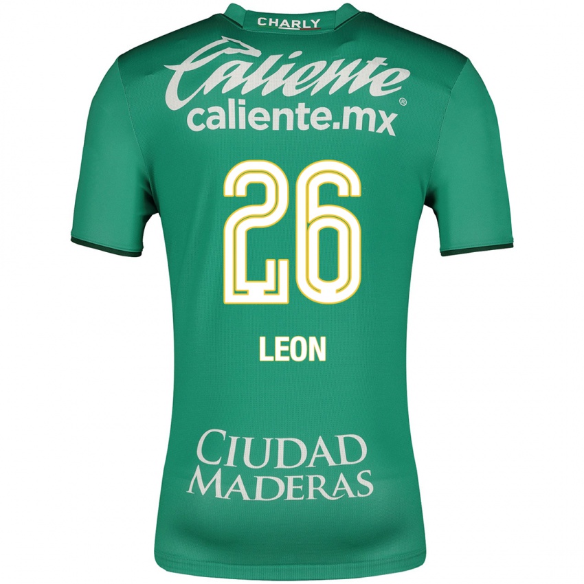 Hombre Camiseta Armando León #26 Verde 1ª Equipación 2023/24 La Camisa