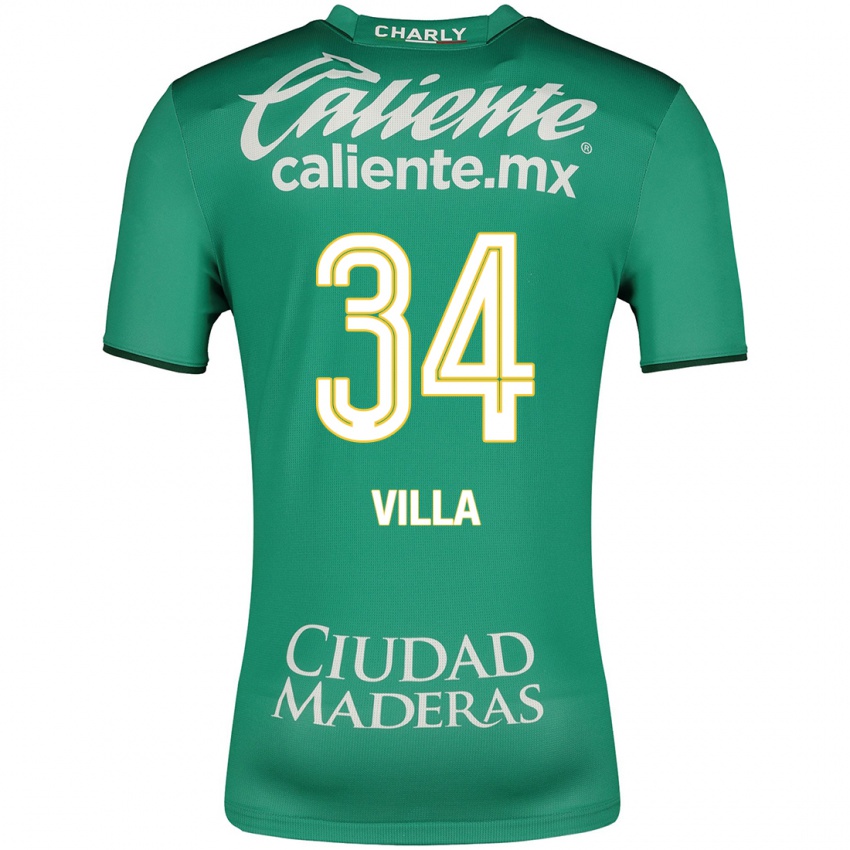 Hombre Camiseta Óscar Villa #34 Verde 1ª Equipación 2023/24 La Camisa