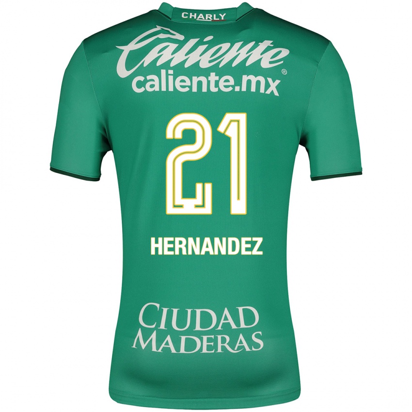 Hombre Camiseta Alexa Hernández #21 Verde 1ª Equipación 2023/24 La Camisa