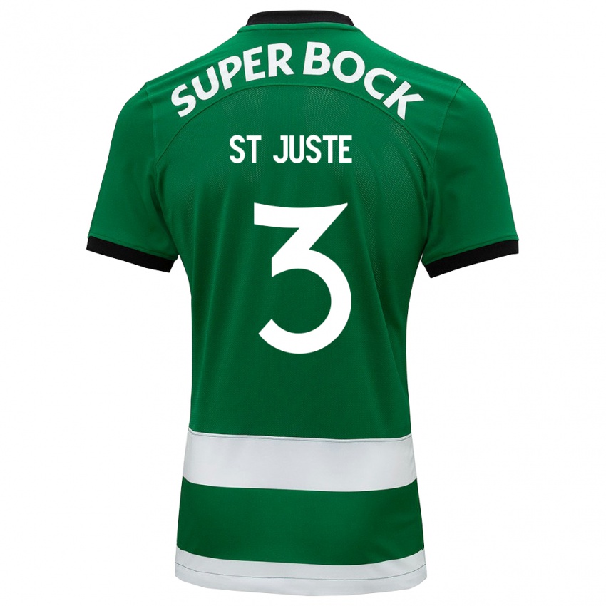 Hombre Camiseta Jerry St. Juste #3 Verde 1ª Equipación 2023/24 La Camisa
