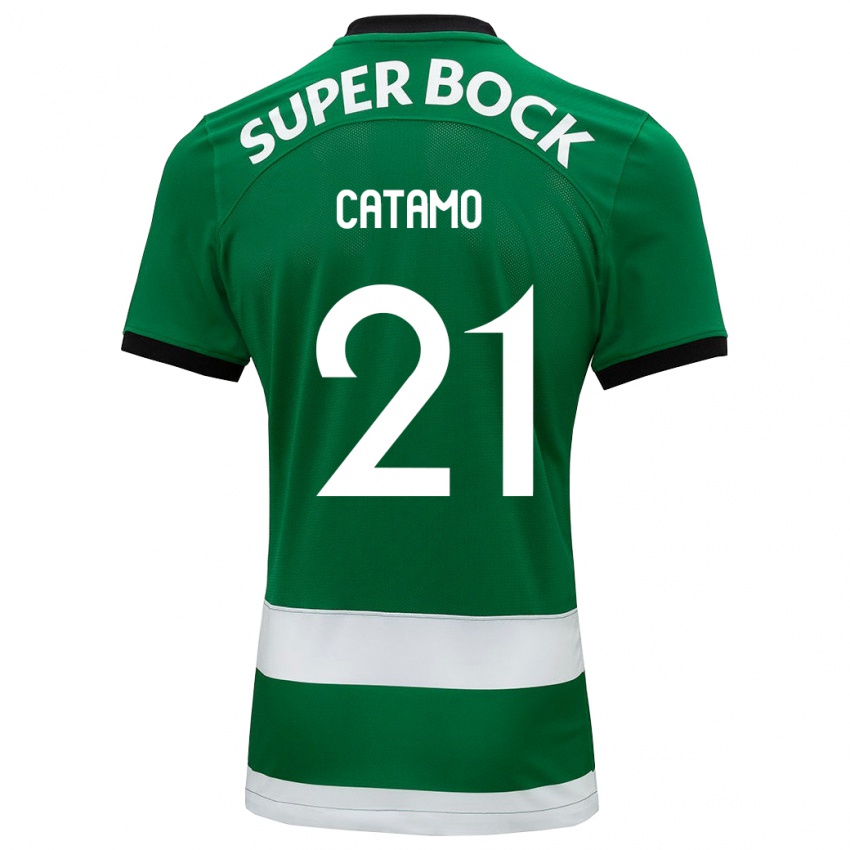 Hombre Camiseta Geny Catamo #21 Verde 1ª Equipación 2023/24 La Camisa