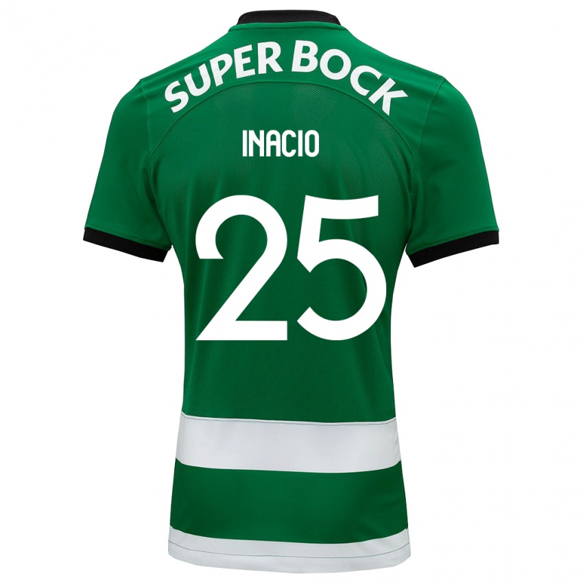 Hombre Camiseta Goncalo Inacio #25 Verde 1ª Equipación 2023/24 La Camisa