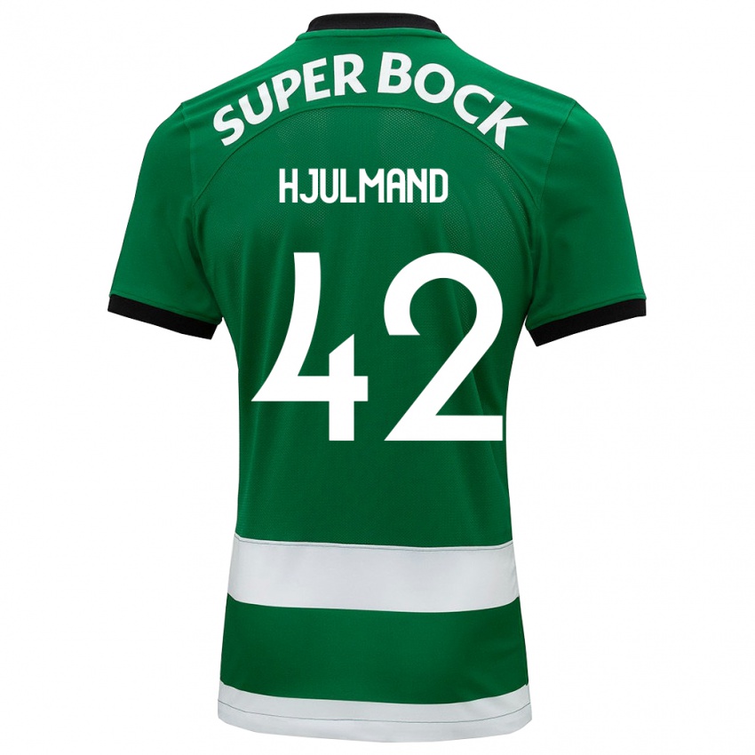 Hombre Camiseta Morten Hjulmand #42 Verde 1ª Equipación 2023/24 La Camisa
