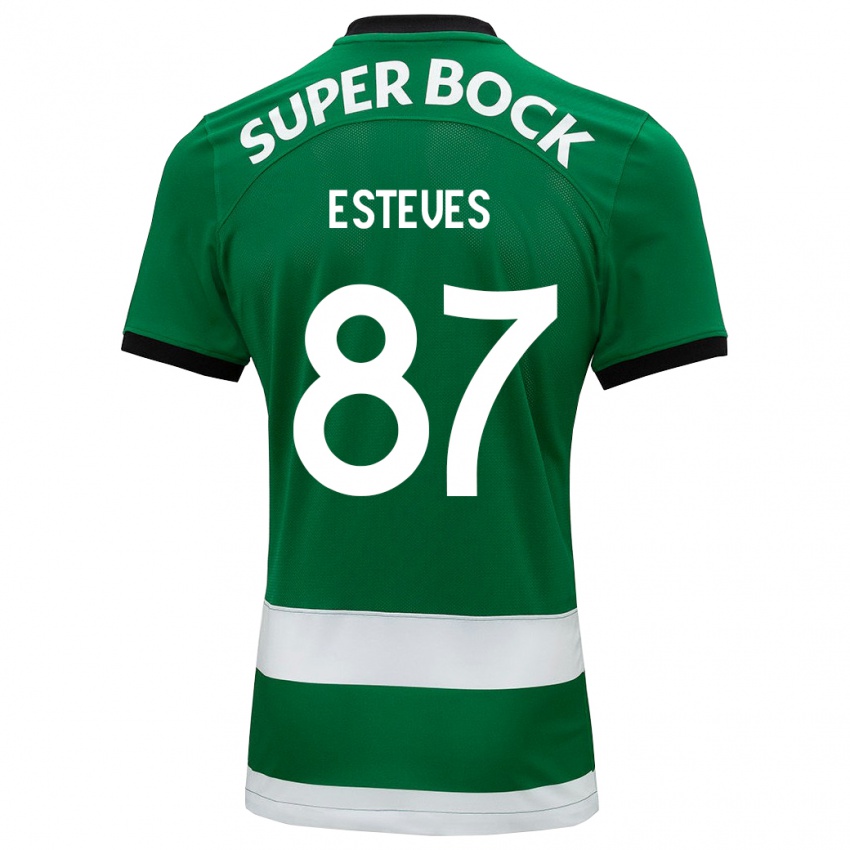 Hombre Camiseta Goncalo Esteves #87 Verde 1ª Equipación 2023/24 La Camisa