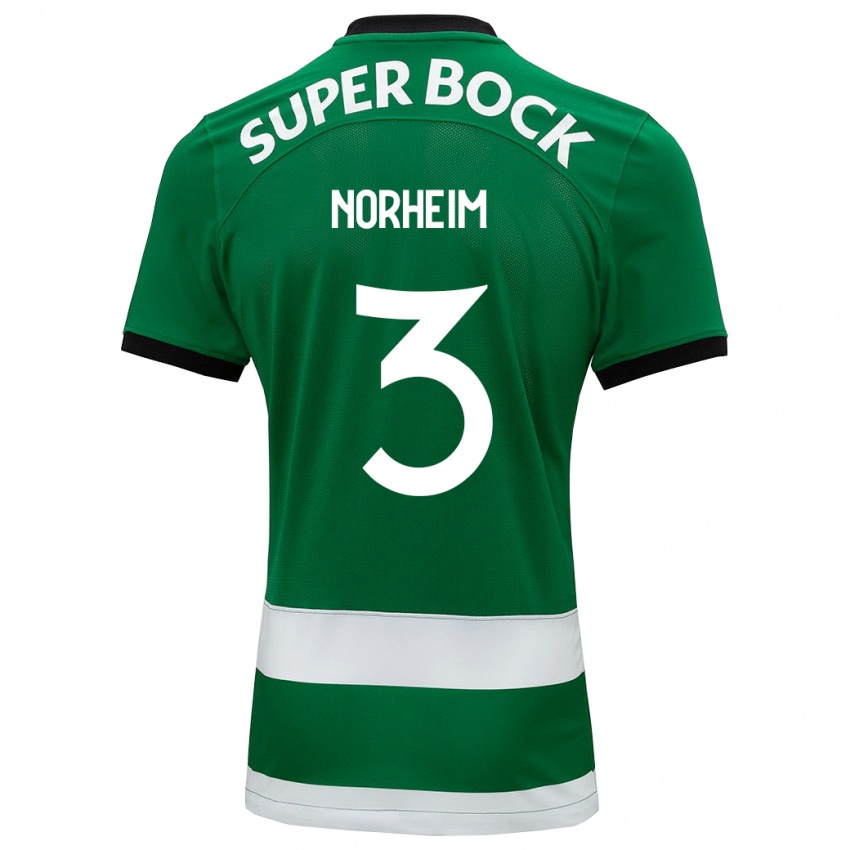 Hombre Camiseta Andrea Norheim #3 Verde 1ª Equipación 2023/24 La Camisa