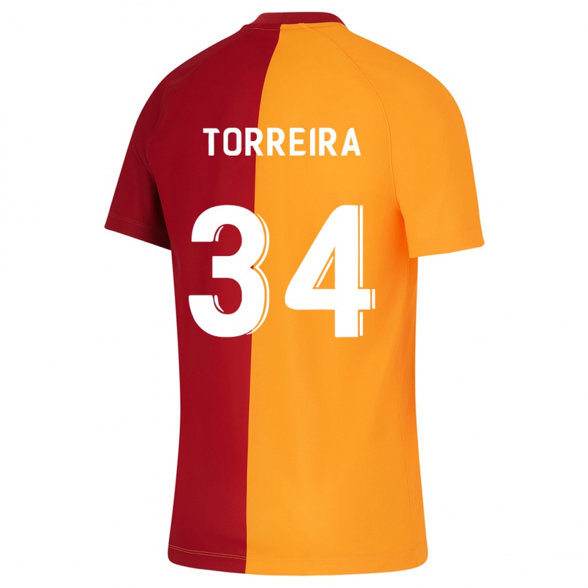 Hombre Camiseta Lucas Torreira #34 Naranja 1ª Equipación 2023/24 La Camisa