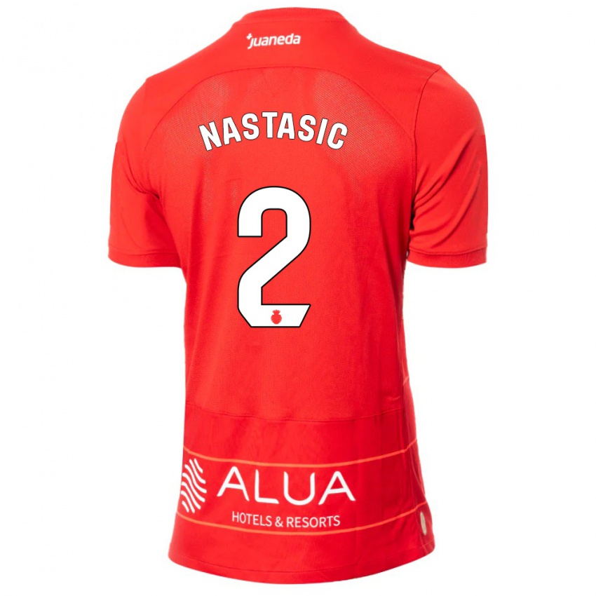 Hombre Camiseta Matija Nastasic #2 Rojo 1ª Equipación 2023/24 La Camisa