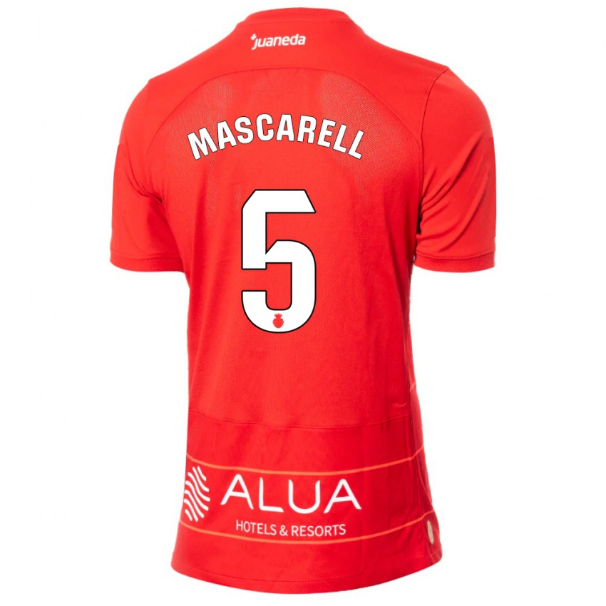 Hombre Camiseta Omar Mascarell #5 Rojo 1ª Equipación 2023/24 La Camisa