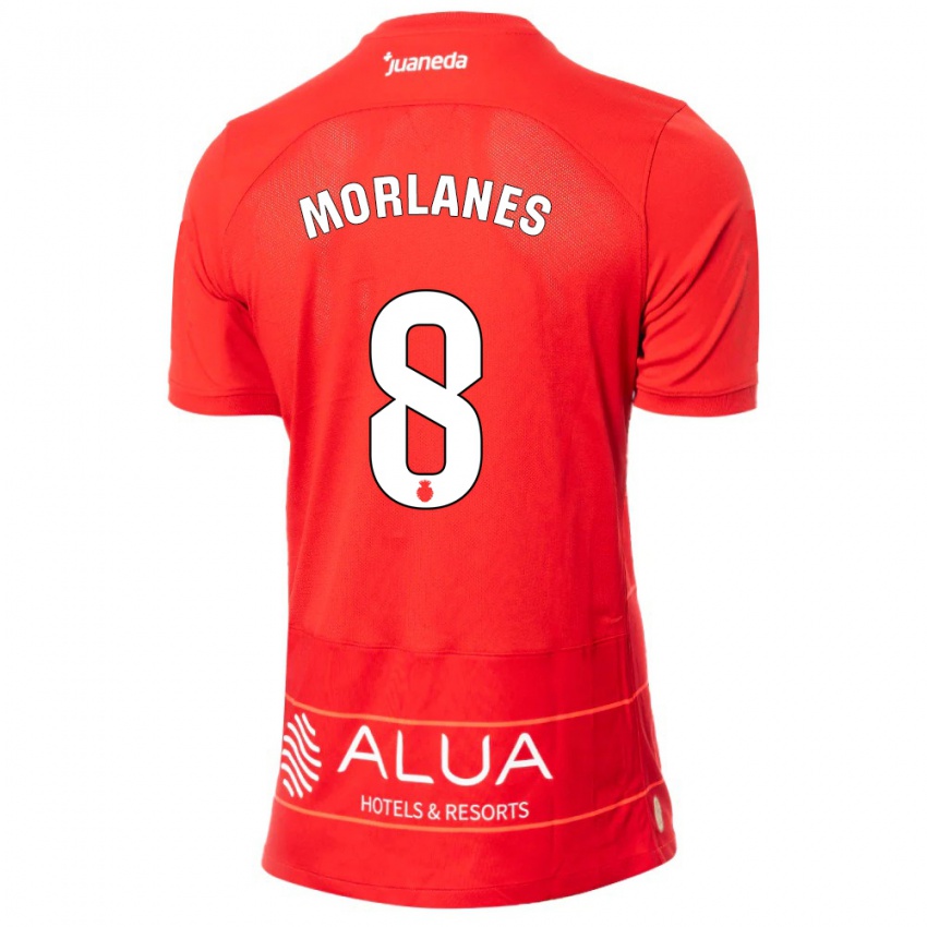 Hombre Camiseta Manu Morlanes #8 Rojo 1ª Equipación 2023/24 La Camisa