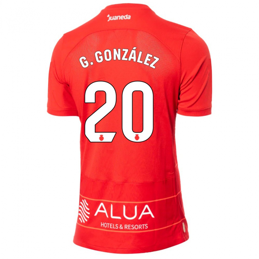 Hombre Camiseta Giovanni González #20 Rojo 1ª Equipación 2023/24 La Camisa