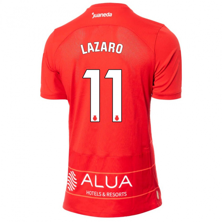 Hombre Camiseta Victor Lázaro #11 Rojo 1ª Equipación 2023/24 La Camisa