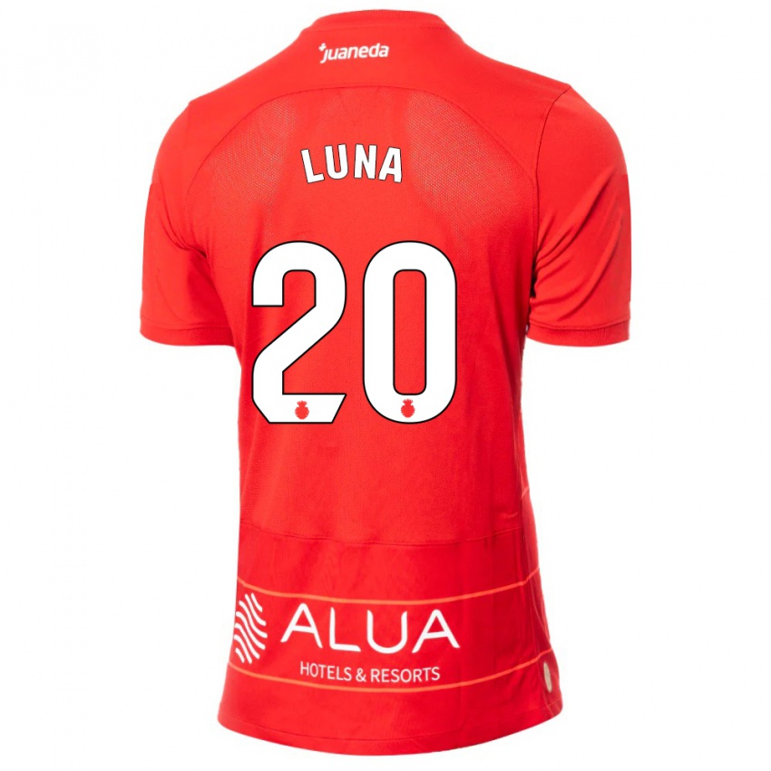 Hombre Camiseta Daniel Luna #20 Rojo 1ª Equipación 2023/24 La Camisa