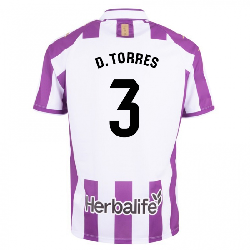Hombre Camiseta David Torres #3 Morado 1ª Equipación 2023/24 La Camisa